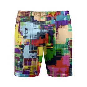 Мужские шорты 3D спортивные с принтом Взрыв красок ,  |  | Тематика изображения на принте: абстракция | краски | радуга | узор | цвета