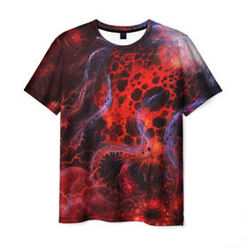 Мужская футболка 3D с принтом Красная планета , 100% полиэфир | прямой крой, круглый вырез горловины, длина до линии бедер | звёзды | космическое пространство | космос | планета | созвездие