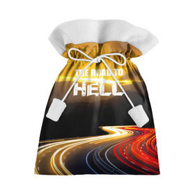 Подарочный 3D мешок с принтом Дорога в ад , 100% полиэстер | Размер: 29*39 см | автомобиль | байкер | дорога | драйв | небо | скорость