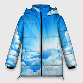 Женская зимняя куртка 3D с принтом Небо , верх — 100% полиэстер; подкладка — 100% полиэстер; утеплитель — 100% полиэстер | длина ниже бедра, силуэт Оверсайз. Есть воротник-стойка, отстегивающийся капюшон и ветрозащитная планка. 

Боковые карманы с листочкой на кнопках и внутренний карман на молнии | небо | облако | синяя | солнце