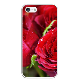 Чехол для iPhone 5/5S матовый с принтом Цветы , Силикон | Область печати: задняя сторона чехла, без боковых панелей | бабочки | весна | краски | лето | осень | розы | цветок | цветы