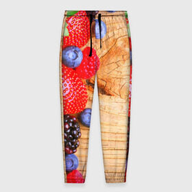 Мужские брюки 3D с принтом Ягодки , 100% полиэстер | манжеты по низу, эластичный пояс регулируется шнурком, по бокам два кармана без застежек, внутренняя часть кармана из мелкой сетки | Тематика изображения на принте: красная | малина | новая | ягода | ягодная