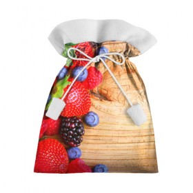 Подарочный 3D мешок с принтом Ягодки , 100% полиэстер | Размер: 29*39 см | Тематика изображения на принте: красная | малина | новая | ягода | ягодная