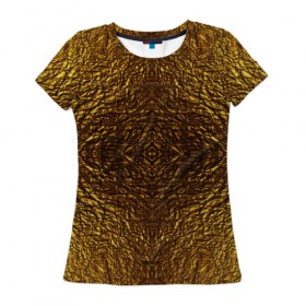 Женская футболка 3D с принтом Gold Texture , 100% полиэфир ( синтетическое хлопкоподобное полотно) | прямой крой, круглый вырез горловины, длина до линии бедер | 