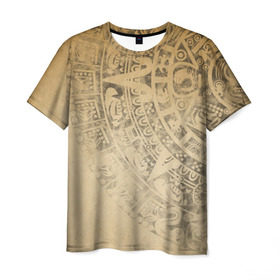 Мужская футболка 3D с принтом Народ Майя , 100% полиэфир | прямой крой, круглый вырез горловины, длина до линии бедер | античный | ацтеки | гранж | живопись | культура | майя | орнамент | ретро | старинный | элемент
