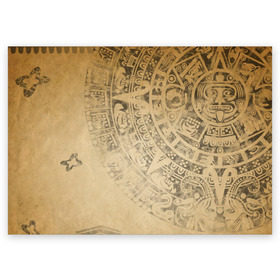 Поздравительная открытка с принтом Народ Майя , 100% бумага | плотность бумаги 280 г/м2, матовая, на обратной стороне линовка и место для марки
 | античный | ацтеки | гранж | живопись | культура | майя | орнамент | ретро | старинный | элемент