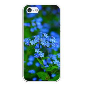 Чехол для iPhone 5/5S матовый с принтом Синие цветы , Силикон | Область печати: задняя сторона чехла, без боковых панелей | лепестки | прикольные картинки | цветочки | цветы