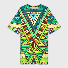 Платье-футболка 3D с принтом Этно ,  |  | tribal | абстракция | геометрия | лето | узоры | этника | этно