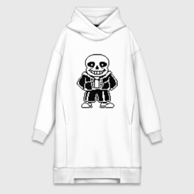 Платье-худи хлопок с принтом Sans Undertale ,  |  | black white | good jokes | sans | undertale