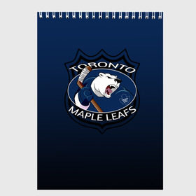 Скетчбук с принтом Toronto Maple Leafs , 100% бумага
 | 48 листов, плотность листов — 100 г/м2, плотность картонной обложки — 250 г/м2. Листы скреплены сверху удобной пружинной спиралью | Тематика изображения на принте: nhl | toronto maple leafs | спорт | хоккей