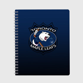 Тетрадь с принтом Toronto Maple Leafs , 100% бумага | 48 листов, плотность листов — 60 г/м2, плотность картонной обложки — 250 г/м2. Листы скреплены сбоку удобной пружинной спиралью. Уголки страниц и обложки скругленные. Цвет линий — светло-серый
 | Тематика изображения на принте: nhl | toronto maple leafs | спорт | хоккей