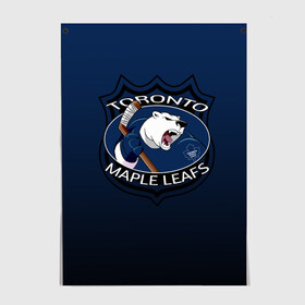 Постер с принтом Toronto Maple Leafs , 100% бумага
 | бумага, плотность 150 мг. Матовая, но за счет высокого коэффициента гладкости имеет небольшой блеск и дает на свету блики, но в отличии от глянцевой бумаги не покрыта лаком | nhl | toronto maple leafs | спорт | хоккей