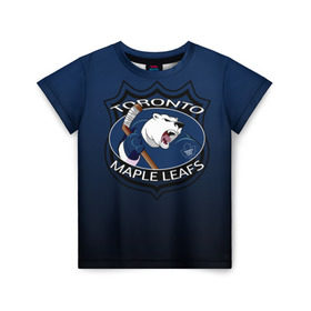 Детская футболка 3D с принтом Toronto Maple Leafs , 100% гипоаллергенный полиэфир | прямой крой, круглый вырез горловины, длина до линии бедер, чуть спущенное плечо, ткань немного тянется | nhl | toronto maple leafs | спорт | хоккей