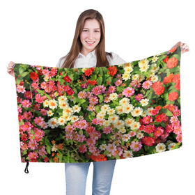 Флаг 3D с принтом Весеннее настроение , 100% полиэстер | плотность ткани — 95 г/м2, размер — 67 х 109 см. Принт наносится с одной стороны | Тематика изображения на принте: аромат | букет | вазон | великолепие | краски | красота | куст | луг | полевые цветы | полянка | природа | растения | розы | ромашки | тюльпаны | украшение | фауна | цветник | цветок | цветочек | цветы