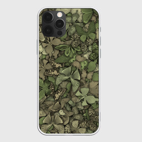 Чехол для iPhone 12 Pro Max с принтом Камуфляж с бабочками , Силикон |  | camo | камо | насекомые