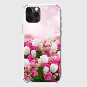 Чехол для iPhone 12 Pro Max с принтом Нежные розы , Силикон |  | Тематика изображения на принте: аромат | букет | вазон | великолепие | краски | красота | куст | нежность | природа | растения | розы | украшение | фауна | цветник | цветы