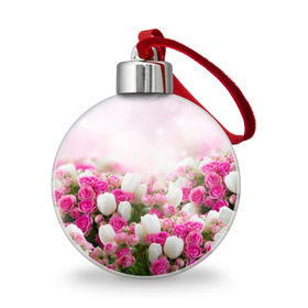 Ёлочный шар с принтом Нежные розы , Пластик | Диаметр: 77 мм | аромат | букет | вазон | великолепие | краски | красота | куст | нежность | природа | растения | розы | украшение | фауна | цветник | цветы