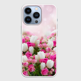 Чехол для iPhone 13 Pro с принтом Нежные розы ,  |  | аромат | букет | вазон | великолепие | краски | красота | куст | нежность | природа | растения | розы | украшение | фауна | цветник | цветы