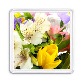 Магнит 55*55 с принтом Красивый букет , Пластик | Размер: 65*65 мм; Размер печати: 55*55 мм | аромат | астры | букет | вазон | великолепие | гвоздики | гиацинт | гортензия | калла | краски | красота | куст | лилия | орхидея | пион | подсолнух | полевые цветы | природа | растения | розы | ромашки