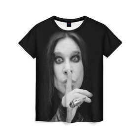 Женская футболка 3D с принтом Ozzy Osbourne , 100% полиэфир ( синтетическое хлопкоподобное полотно) | прямой крой, круглый вырез горловины, длина до линии бедер | rock | знаменитость | оззи осборн | рок | рок группа | рок звезда | рок музыка
