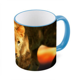 Кружка 3D с принтом Львица , керамика | ёмкость 330 мл | lion | голова животного | дикая кошка | кот | лев | цвет