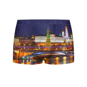 Мужские трусы 3D с принтом Москва (Кремль) , 50% хлопок, 50% полиэстер | классическая посадка, на поясе мягкая тканевая резинка | moscow | russia | кремль | москва | столица