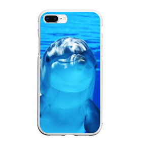Чехол для iPhone 7Plus/8 Plus матовый с принтом Дельфин , Силикон | Область печати: задняя сторона чехла, без боковых панелей | Тематика изображения на принте: вода | дельфин | море | отдых | отпуск | подводный мир | туризм