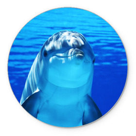 Коврик круглый с принтом Дельфин , резина и полиэстер | круглая форма, изображение наносится на всю лицевую часть | вода | дельфин | море | отдых | отпуск | подводный мир | туризм