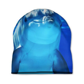 Шапка 3D с принтом Дельфин , 100% полиэстер | универсальный размер, печать по всей поверхности изделия | вода | дельфин | море | отдых | отпуск | подводный мир | туризм