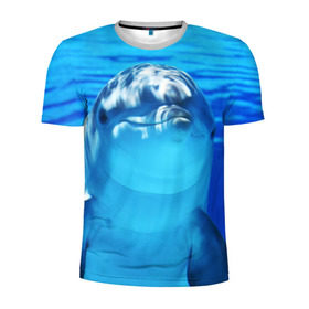 Мужская футболка 3D спортивная с принтом Дельфин , 100% полиэстер с улучшенными характеристиками | приталенный силуэт, круглая горловина, широкие плечи, сужается к линии бедра | вода | дельфин | море | отдых | отпуск | подводный мир | туризм