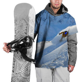 Накидка на куртку 3D с принтом Спуск , 100% полиэстер |  | Тематика изображения на принте: гора | зима | лыжник | снег | спорт | спуск