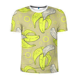 Мужская футболка 3D спортивная с принтом Банан 8 , 100% полиэстер с улучшенными характеристиками | приталенный силуэт, круглая горловина, широкие плечи, сужается к линии бедра | banana | банан | бананы | паттерн