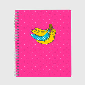 Тетрадь с принтом Банан 2 , 100% бумага | 48 листов, плотность листов — 60 г/м2, плотность картонной обложки — 250 г/м2. Листы скреплены сбоку удобной пружинной спиралью. Уголки страниц и обложки скругленные. Цвет линий — светло-серый
 | banana | fashion | банан | бананы | мода
