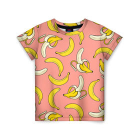 Детская футболка 3D с принтом Банан 1 , 100% гипоаллергенный полиэфир | прямой крой, круглый вырез горловины, длина до линии бедер, чуть спущенное плечо, ткань немного тянется | banana | банан | бананы | паттерн