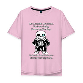 Мужская футболка хлопок Oversize с принтом Sans Battle , 100% хлопок | свободный крой, круглый ворот, “спинка” длиннее передней части | gaster blaster | genocide | sans | sans battle | undertale | гастер бластер | геноцид | санс