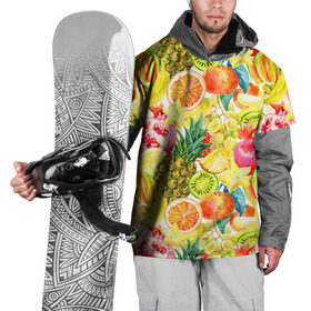 Накидка на куртку 3D с принтом Веселые фрукты 1 , 100% полиэстер |  | Тематика изображения на принте: апельсин | арбуз | банан | виноград | груша | киви | овощи | питание | ппп | правильное | тайланд | фрукт | яблоко