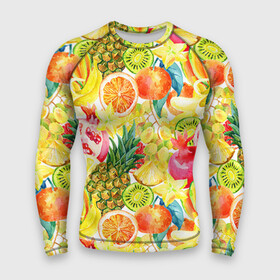 Мужской рашгард 3D с принтом Веселые фрукты 1 ,  |  | апельсин | арбуз | банан | виноград | груша | киви | овощи | питание | ппп | правильное | тайланд | фрукт | яблоко