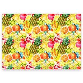 Поздравительная открытка с принтом Веселые фрукты 1 , 100% бумага | плотность бумаги 280 г/м2, матовая, на обратной стороне линовка и место для марки
 | Тематика изображения на принте: апельсин | арбуз | банан | виноград | груша | киви | овощи | питание | ппп | правильное | тайланд | фрукт | яблоко