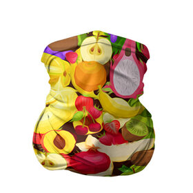 Бандана-труба 3D с принтом Веселые фрукты , 100% полиэстер, ткань с особыми свойствами — Activecool | плотность 150‒180 г/м2; хорошо тянется, но сохраняет форму | апельсин | арбуз | банан | виноград | груша | киви | овощи | питание | ппп | правильное | тайланд | фрукт | яблоко