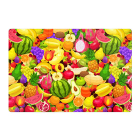 Магнитный плакат 3Х2 с принтом Веселые фрукты , Полимерный материал с магнитным слоем | 6 деталей размером 9*9 см | апельсин | арбуз | банан | виноград | груша | киви | овощи | питание | ппп | правильное | тайланд | фрукт | яблоко
