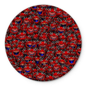 Коврик круглый с принтом Какодемоны (pixel-art) , резина и полиэстер | круглая форма, изображение наносится на всю лицевую часть | doom | демон | дум