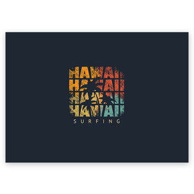 Поздравительная открытка с принтом HAWAII , 100% бумага | плотность бумаги 280 г/м2, матовая, на обратной стороне линовка и место для марки
 | Тематика изображения на принте: hawaii | гаваи | лето | океан | отдых | пальмы | пляж | серф