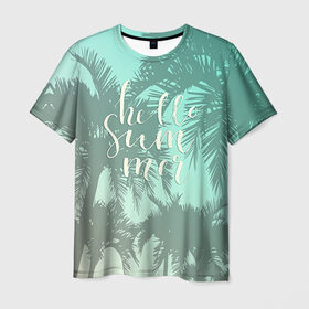 Мужская футболка 3D с принтом HAWAII 8 , 100% полиэфир | прямой крой, круглый вырез горловины, длина до линии бедер | hawaii | гаваи | лето | океан | отдых | пальмы | пляж | серф