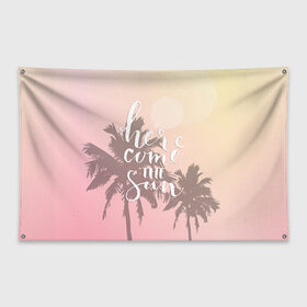Флаг-баннер с принтом HAWAII 7 , 100% полиэстер | размер 67 х 109 см, плотность ткани — 95 г/м2; по краям флага есть четыре люверса для крепления | hawaii | гаваи | лето | океан | отдых | пальмы | пляж | серф