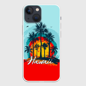 Чехол для iPhone 13 mini с принтом HAWAII 6 ,  |  | hawaii | гаваи | лето | океан | отдых | пальмы | пляж | серф