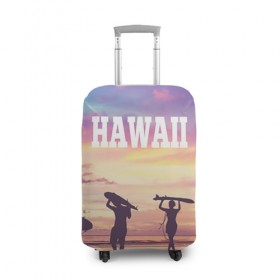 Чехол для чемодана 3D с принтом HAWAII 3 , 86% полиэфир, 14% спандекс | двустороннее нанесение принта, прорези для ручек и колес | hawaii | гаваи | лето | океан | отдых | пальмы | пляж | серф