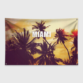 Флаг-баннер с принтом MIAMI , 100% полиэстер | размер 67 х 109 см, плотность ткани — 95 г/м2; по краям флага есть четыре люверса для крепления | miami | лето | майами | маями | океан | отдых | пальмы | пляж | серф