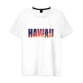 Мужская футболка хлопок с принтом HAWAII 9 , 100% хлопок | прямой крой, круглый вырез горловины, длина до линии бедер, слегка спущенное плечо. | 