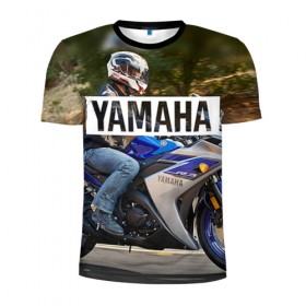 Мужская футболка 3D спортивная с принтом Yamaha 2 , 100% полиэстер с улучшенными характеристиками | приталенный силуэт, круглая горловина, широкие плечи, сужается к линии бедра | yamaha