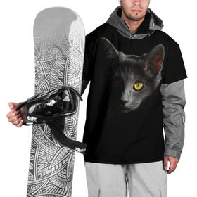 Накидка на куртку 3D с принтом Кошачий взгляд , 100% полиэстер |  | Тематика изображения на принте: глаз | киска | кот | котёнок | кошка | прикольные картинки | темнота | тьма